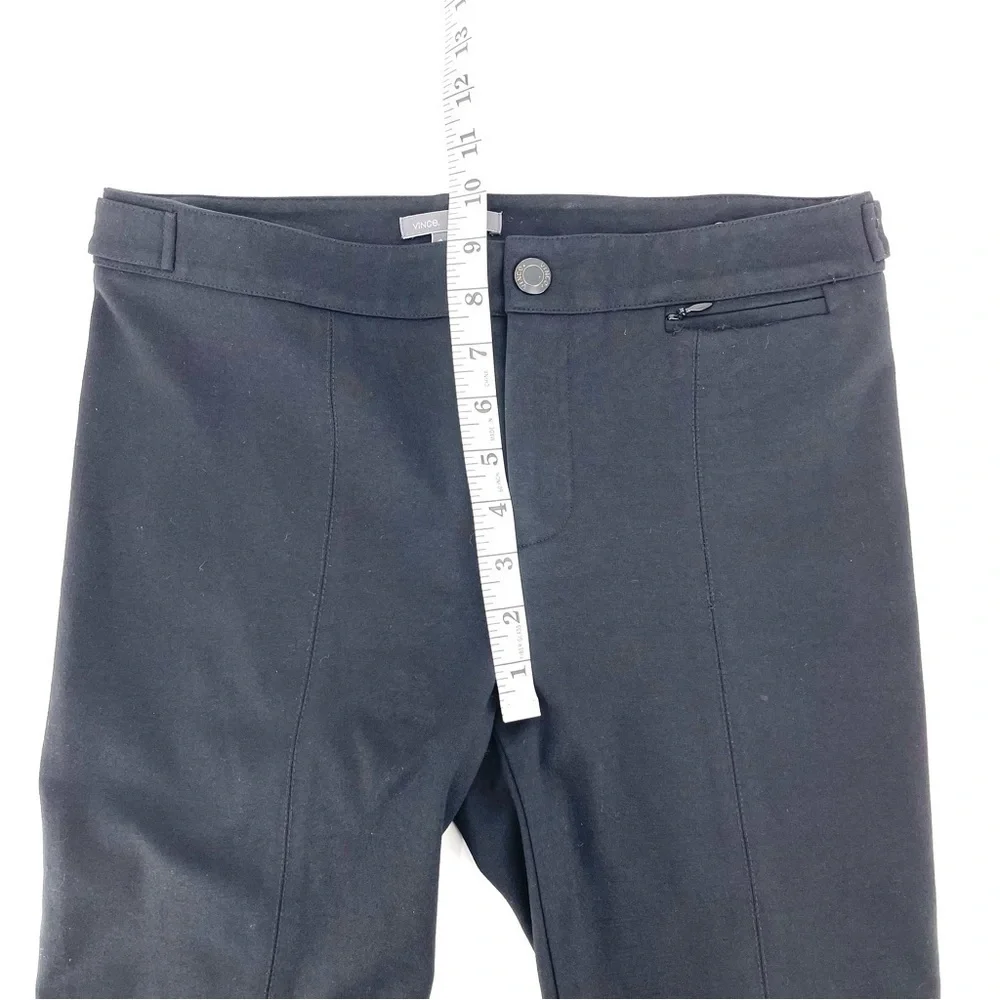 VINCE Black Ankle Zip Fly Double Button Pull On Stretchy Knit Work Career Pants